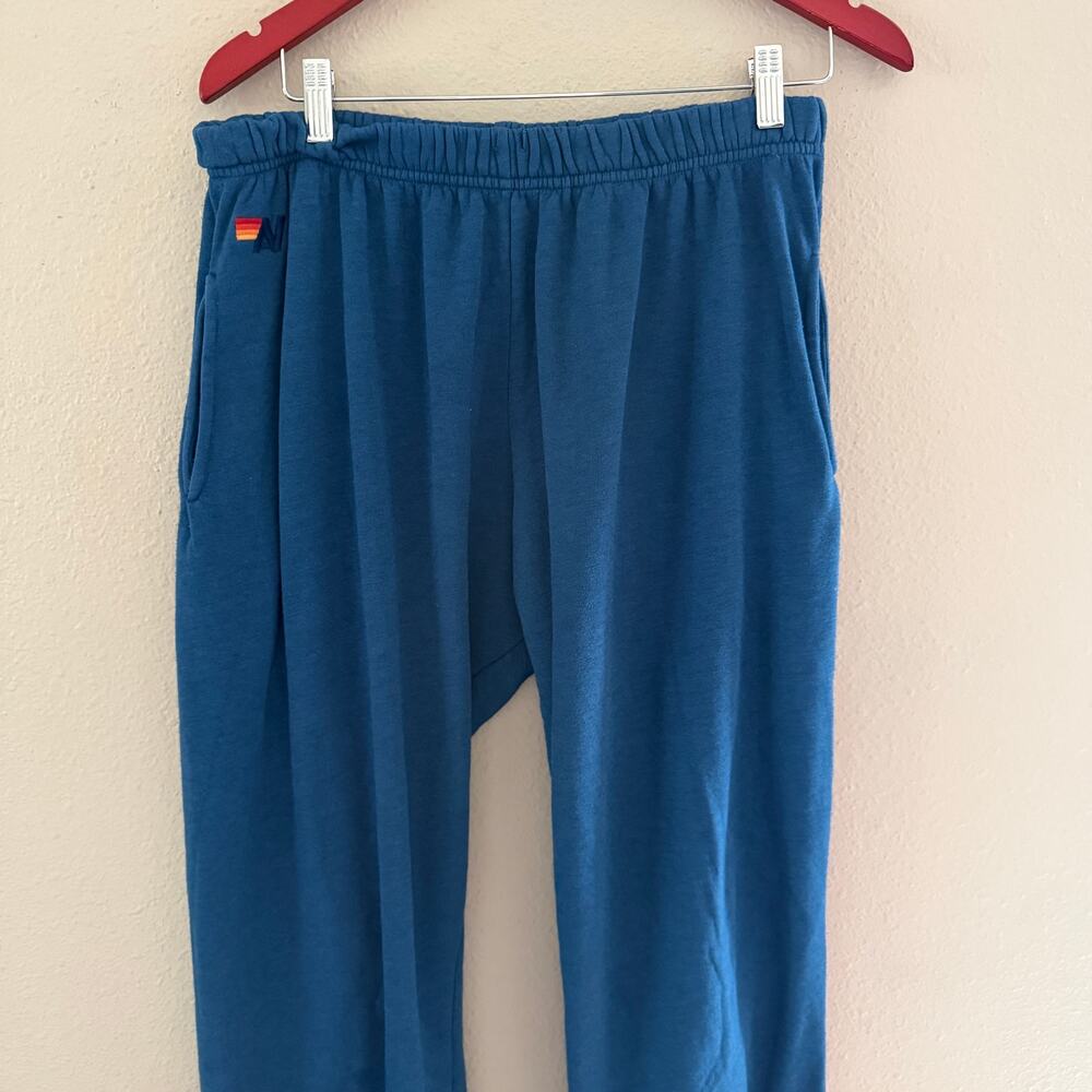 Aviator Nation 5 Stripe Sweatpants in a Cobalt blue colorway - Picture 2 of 9